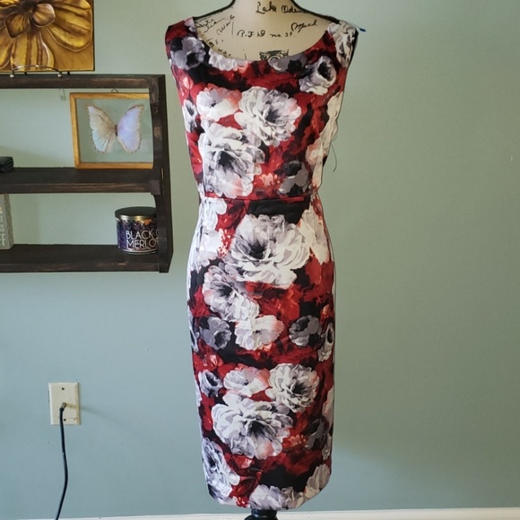 New KASPER Floral Sleeveless Sheath Dress - Picture 1 of 8